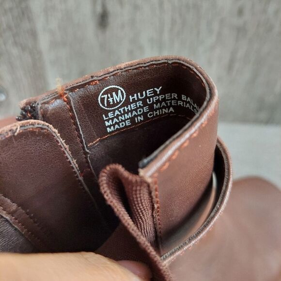 Vintage 90s Nicole 'Huey' Brown Leather Chunky Boots Size 7.5 - Picture 8 of 10